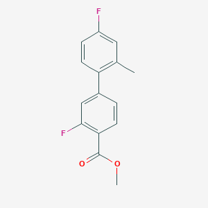 molecular formula C15H12F2O2 B7960042 Methyl 2-fluoro-4-(4-fluoro-2-methylphenyl)benzoate 