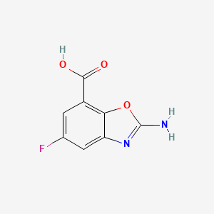 molecular formula C8H5FN2O3 B7960132 2-Amino-5-fluoro-1,3-benzoxazole-7-carboxylic acid 