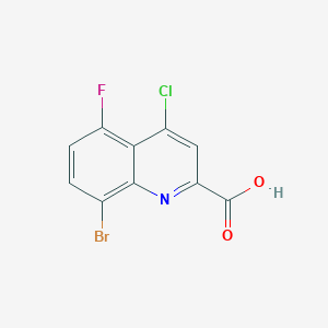 molecular formula C10H4BrClFNO2 B7960193 8-Bromo-4-chloro-5-fluoroquinoline-2-carboxylic acid 