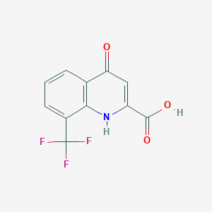 molecular formula C11H6F3NO3 B7960218 4-Hydroxy-8-(trifluoromethyl)quinoline-2-carboxylic acid 