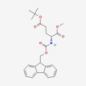 molecular formula C25H29NO6 B7960373 5-Tert-butyl 1-methyl (2R)-2-{[(9H-fluoren-9-ylmethoxy)carbonyl]amino}pentanedioate 