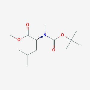 molecular formula C13H25NO4 B7960390 methyl (2R)-2-{[(tert-butoxy)carbonyl](methyl)amino}-4-methylpentanoate 