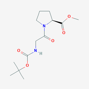 molecular formula C13H22N2O5 B7960465 (S)-Methyl 1-(2-((tert-butoxycarbonyl)amino)acetyl)pyrrolidine-2-carboxylate 
