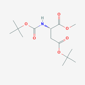 molecular formula C14H25NO6 B7960473 4-tert-butyl 1-methyl (2S)-2-{[(tert-butoxy)carbonyl]amino}butanedioate CAS No. 18635-49-9