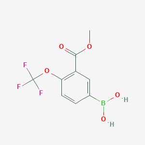 molecular formula C9H8BF3O5 B7960510 [3-(Methoxycarbonyl)-4-(trifluoromethoxy)phenyl]boronic acid 
