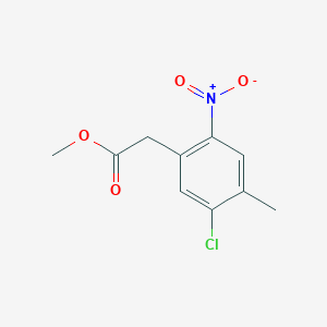 molecular formula C10H10ClNO4 B7960518 Methyl 2-(5-chloro-4-methyl-2-nitrophenyl)acetate 