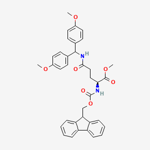 molecular formula C36H36N2O7 B7960523 Methyl (2S)-4-{[bis(4-methoxyphenyl)methyl]carbamoyl}-2-{[(9H-fluoren-9-ylmethoxy)carbonyl]amino}butanoate 