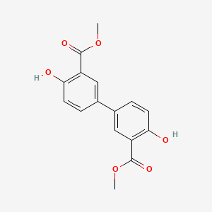 molecular formula C16H14O6 B7960550 Methyl 2-hydroxy-5-[4-hydroxy-3-(methoxycarbonyl)phenyl]benzoate 