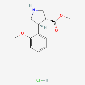molecular formula C13H18ClNO3 B7960559 Methyl (3R,4S)-4-(2-methoxyphenyl)pyrrolidine-3-carboxylate hydrochloride 