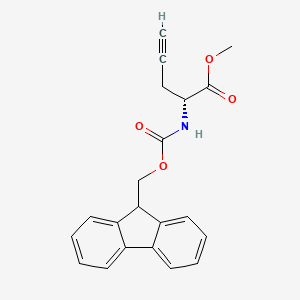 molecular formula C21H19NO4 B7960584 Methyl (2R)-2-{[(9H-fluoren-9-ylmethoxy)carbonyl]amino}pent-4-ynoate 