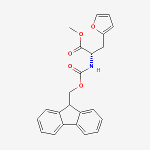 molecular formula C23H21NO5 B7960593 Methyl (2S)-2-{[(9H-fluoren-9-ylmethoxy)carbonyl]amino}-3-(furan-2-YL)propanoate 