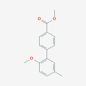 molecular formula C16H16O3 B7960714 Methyl 4-(2-methoxy-5-methylphenyl)benzoate 