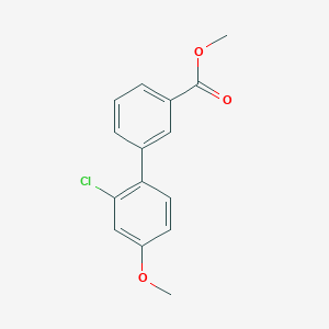 molecular formula C15H13ClO3 B7960721 Methyl 3-(2-chloro-4-methoxyphenyl)benzoate 