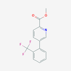 molecular formula C14H10F3NO2 B7960805 Methyl 5-(2-(trifluoromethyl)phenyl)picolinate 