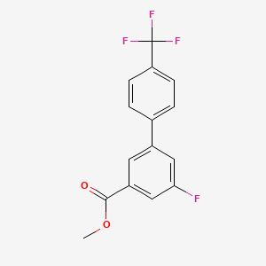 molecular formula C15H10F4O2 B7960863 5-Fluoro-4'-(trifluoromethyl)biphenyl-3-carboxylic acid methyl ester 