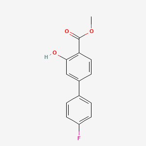 molecular formula C14H11FO3 B7960865 4'-fluoro-3-hydroxy-[1,1'-Biphenyl]-4-carboxylic acid methyl ester 