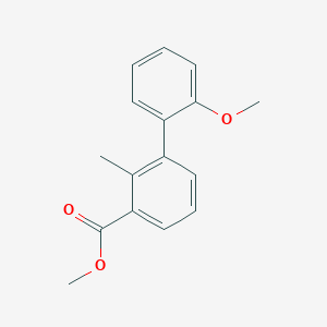 molecular formula C16H16O3 B7960874 Methyl 3-(2-methoxyphenyl)-2-methylbenzoate 