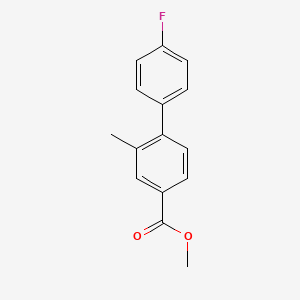 molecular formula C15H13FO2 B7960890 Methyl 4-(4-fluorophenyl)-3-methylbenzoate 