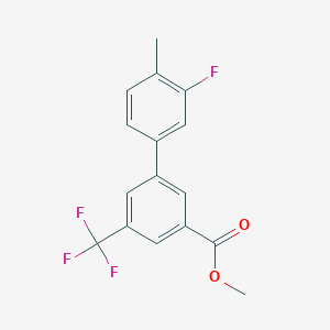 molecular formula C16H12F4O2 B7960896 Methyl 3-(3-fluoro-4-methylphenyl)-5-(trifluoromethyl)benzoate CAS No. 1820718-40-8