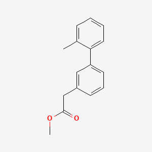 molecular formula C16H16O2 B7960899 Methyl 2-[3-(2-methylphenyl)phenyl]acetate 