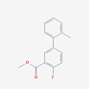 molecular formula C15H13FO2 B7960928 Methyl 2-fluoro-5-(2-methylphenyl)benzoate 