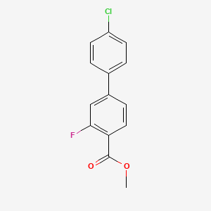 molecular formula C14H10ClFO2 B7960950 Methyl 4-(4-chlorophenyl)-2-fluorobenzoate 