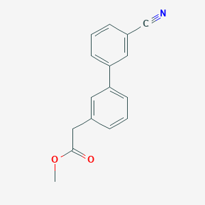 molecular formula C16H13NO2 B7960974 Methyl 2-[3-(3-cyanophenyl)phenyl]acetate 