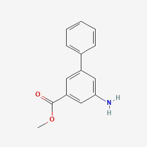 molecular formula C14H13NO2 B7960981 Methyl 5-amino-[1,1'-biphenyl]-3-carboxylate 