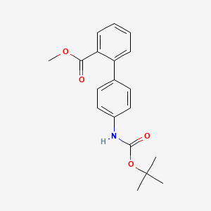 molecular formula C19H21NO4 B7960987 Methyl 2-(4-{[(tert-butoxy)carbonyl]amino}phenyl)benzoate 