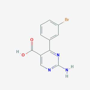 molecular formula C11H8BrN3O2 B7961039 2-Amino-4-(3-bromophenyl)pyrimidine-5-carboxylic acid 
