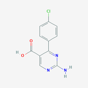 molecular formula C11H8ClN3O2 B7961043 2-Amino-4-(4-chlorophenyl)pyrimidine-5-carboxylic acid 