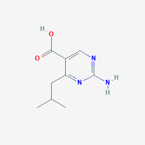 molecular formula C9H13N3O2 B7961046 2-Amino-4-(2-methylpropyl)pyrimidine-5-carboxylic acid 
