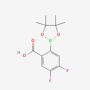 molecular formula C13H15BF2O4 B7961049 4,5-Difluoro-2-(tetramethyl-1,3,2-dioxaborolan-2-yl)benzoic acid 