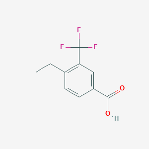 molecular formula C10H9F3O2 B7961276 4-Ethyl-3-(trifluoromethyl)benzoic acid 