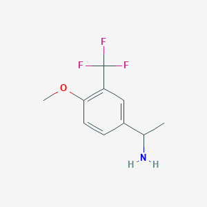 molecular formula C10H12F3NO B7961291 1-(4-Methoxy-3-(trifluoromethyl)phenyl)ethanamine 