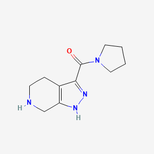 molecular formula C11H16N4O B7961292 Pyrrolidin-1-yl(4,5,6,7-tetrahydro-1H-pyrazolo[3,4-c]pyridin-3-yl)methanone 