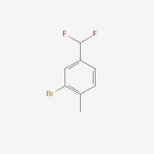 molecular formula C8H7BrF2 B7961311 2-Bromo-4-(difluoromethyl)-1-methylbenzene 