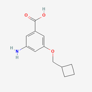 molecular formula C12H15NO3 B7961319 3-Amino-5-cyclobutylmethoxy-benzoic acid 