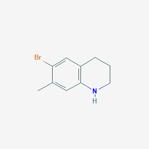 molecular formula C10H12BrN B7961373 6-Bromo-7-methyl-1,2,3,4-tetrahydroquinoline 