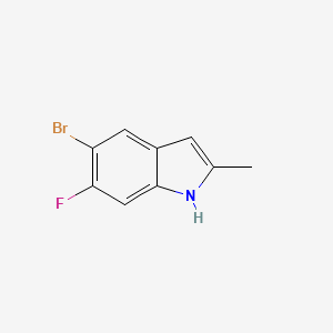 molecular formula C9H7BrFN B7961382 5-Bromo-6-fluoro-2-methyl-1H-indole 