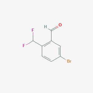 molecular formula C8H5BrF2O B7961507 5-Bromo-2-(difluoromethyl)benzaldehyde 