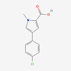 molecular formula C12H10ClNO2 B7961510 4-(4-chlorophenyl)-1-methyl-1H-pyrrole-2-carboxylic acid 