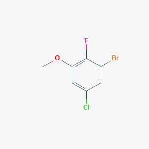 molecular formula C7H5BrClFO B7961551 1-Bromo-5-chloro-2-fluoro-3-methoxybenzene 