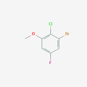 molecular formula C7H5BrClFO B7961557 1-Bromo-2-chloro-5-fluoro-3-methoxybenzene 
