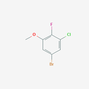 molecular formula C7H5BrClFO B7961564 5-Bromo-1-chloro-2-fluoro-3-methoxybenzene 