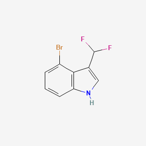 molecular formula C9H6BrF2N B7961602 4-Bromo-3-(difluoromethyl)-1H-indole 