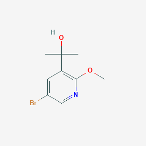 molecular formula C9H12BrNO2 B7961610 2-(5-Bromo-2-methoxypyridin-3-yl)propan-2-ol 