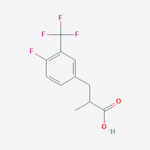 molecular formula C11H10F4O2 B7961629 3-[4-Fluoro-3-(trifluoromethyl)phenyl]-2-methylpropanoic acid 