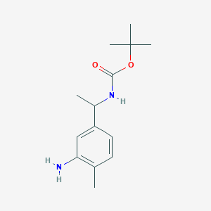 molecular formula C14H22N2O2 B7961637 tert-Butyl (1-(3-amino-4-methylphenyl)ethyl)carbamate 