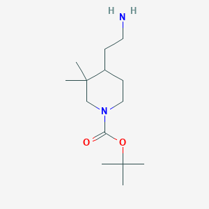molecular formula C14H28N2O2 B7961670 tert-Butyl 4-(2-aminoethyl)-3,3-dimethylpiperidine-1-carboxylate 